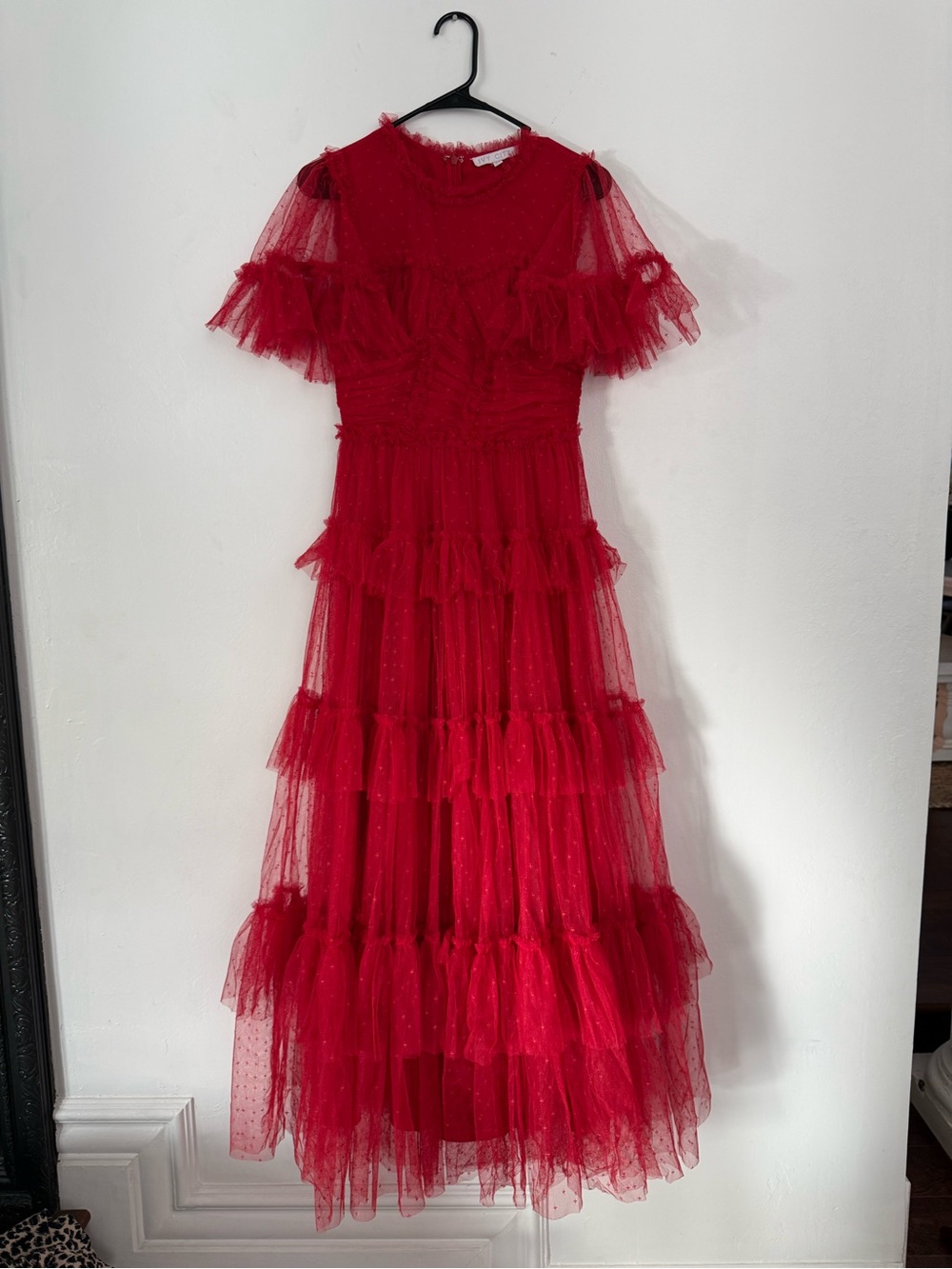 Ivy City Co Red Tiered Tulle Dress